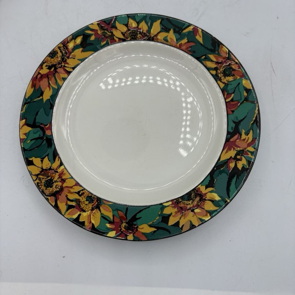 Sakura Vitromaster Salad Plates 7.75" Sunflower 1994 Sue Zipkin Lot Set of 4 Vtg - Picture 11 of 12